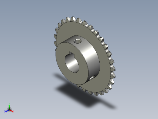 滚轮清洗机-25B-30齿-d15正等轴测缩略图