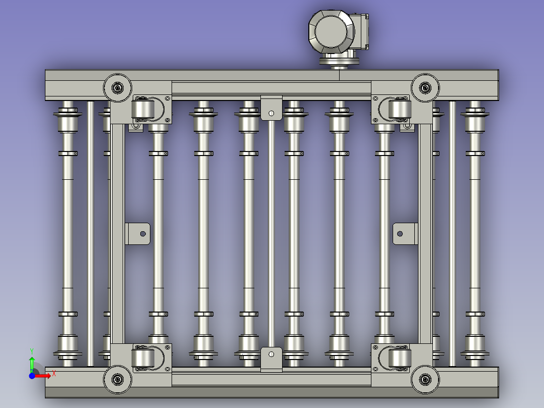 大众积放辊筒线-下料端前视图