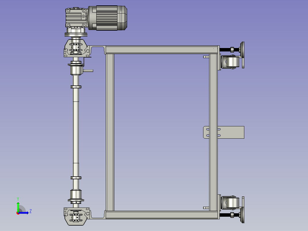 大众积放辊筒线-下料端左视图