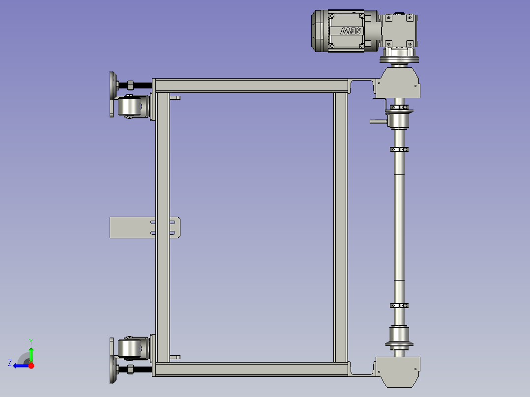 大众积放辊筒线-下料端右视图