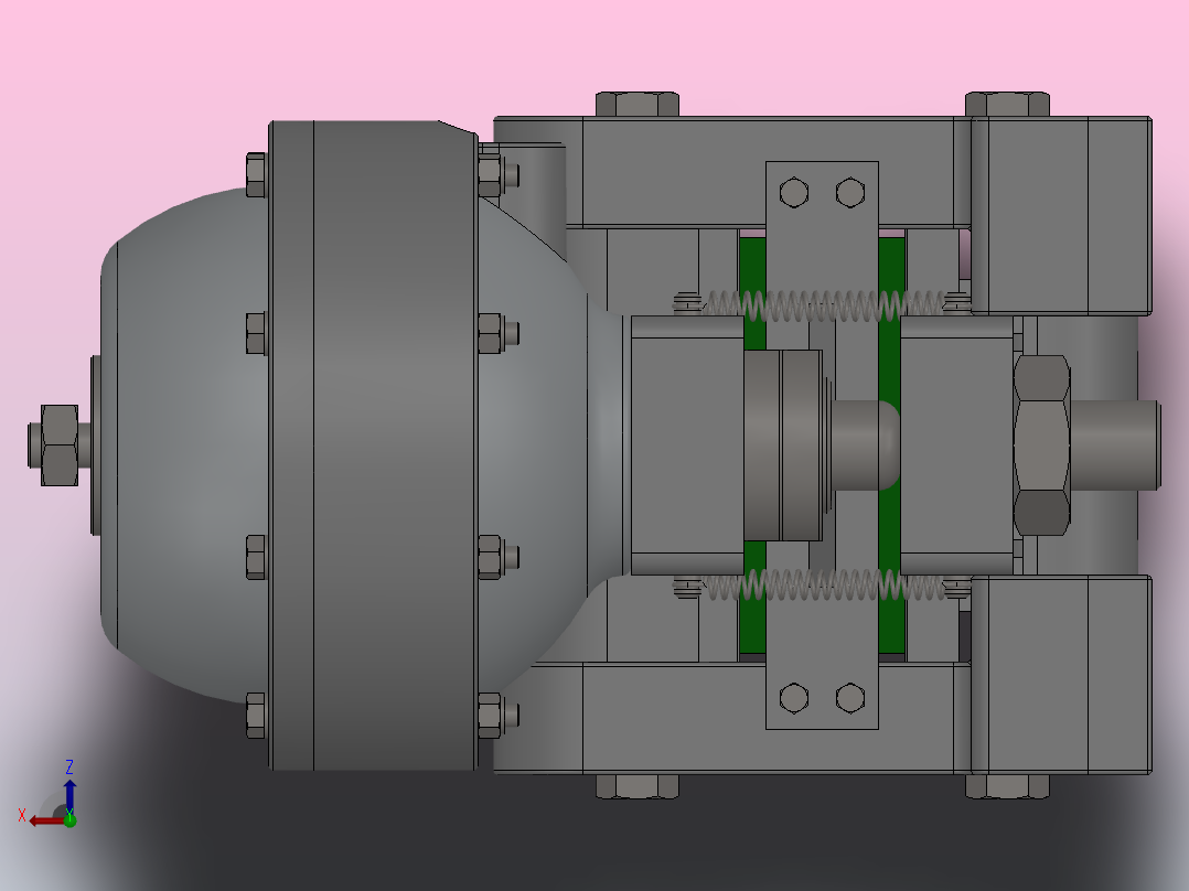 PDA气动盘式制动器_PDA5 300×12.7-153后视图