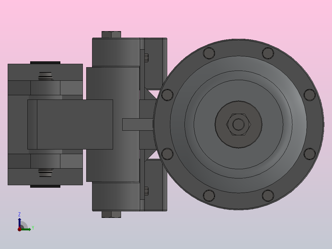 PDA气动盘式制动器_PDA5 300×12.7-153右视图