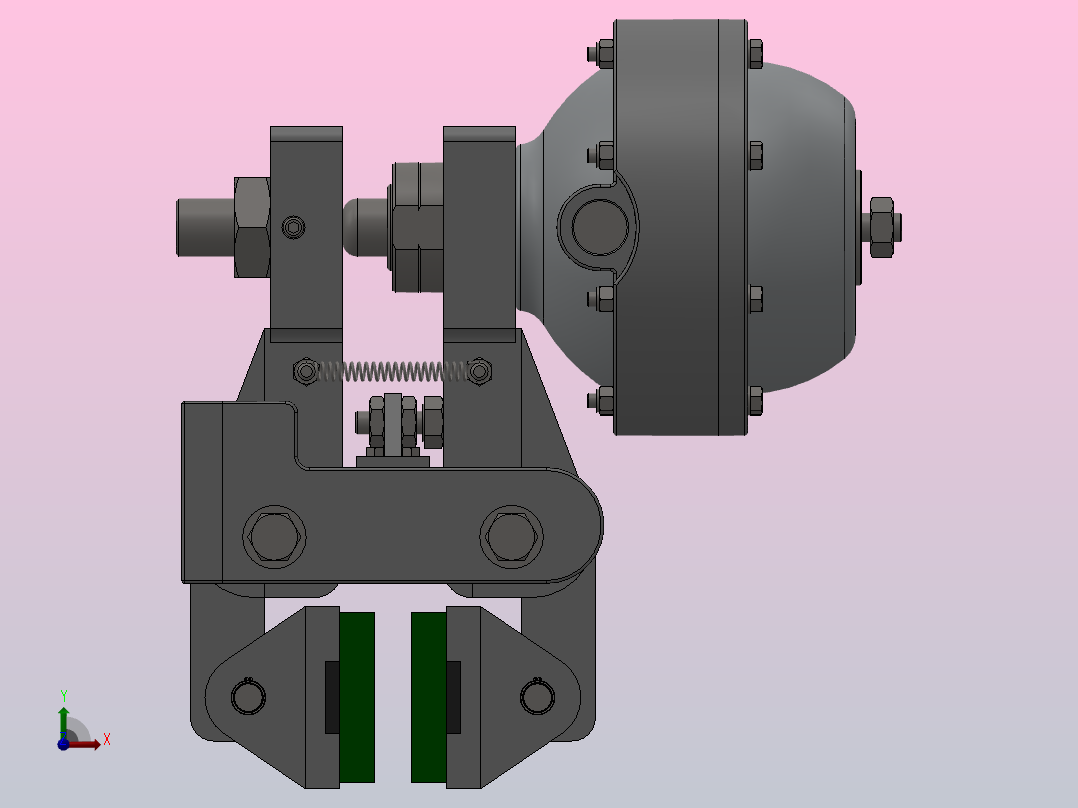 PDA气动盘式制动器_PDA5 300×12.7-153俯视图