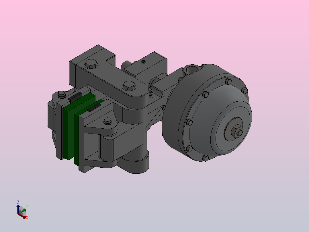 PDA气动盘式制动器_PDA5 300×12.7-153正等轴测图