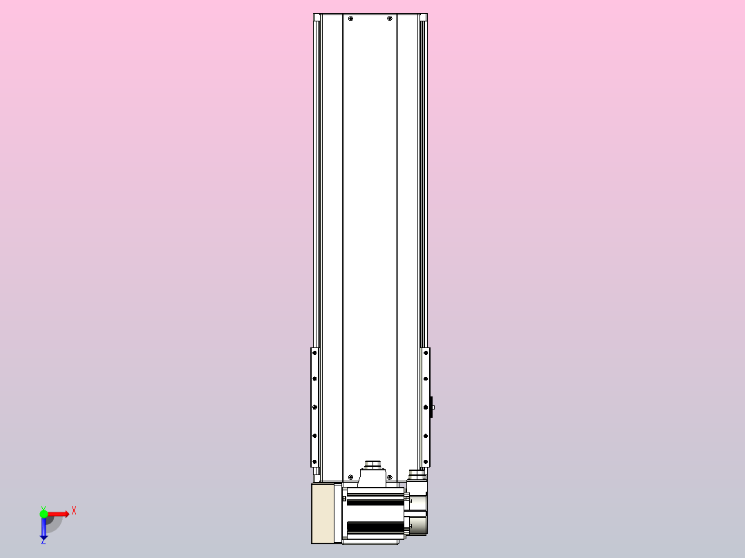 皮带直线轴半封闭可选导轨TPA-HNB-220D-176-L500-LU-Y-P1K-N3俯视图