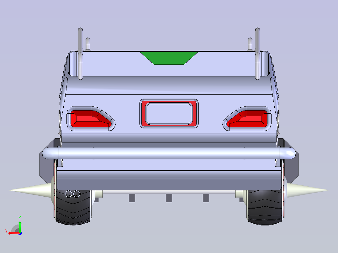 比赛战车后视图