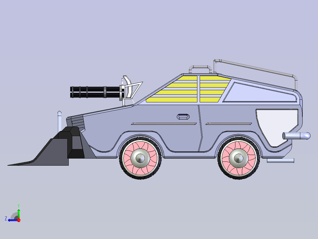 比赛战车右视图