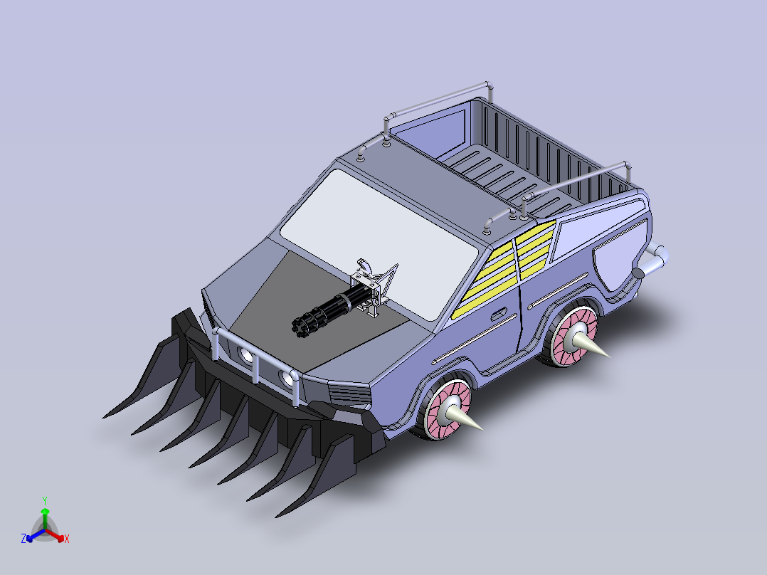 比赛战车正等轴测图