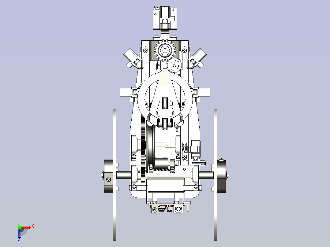 无碳小车(电控组)3D图纸俯视图