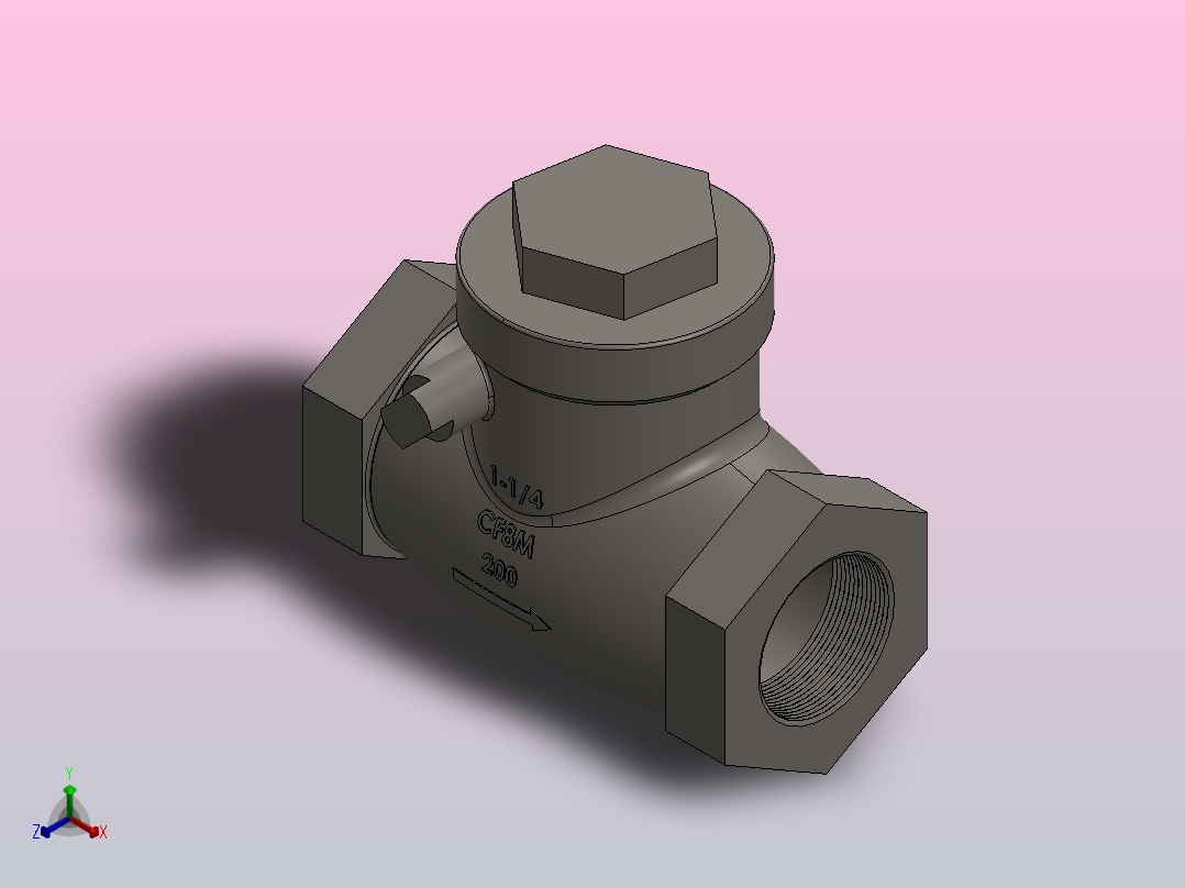 阀门、过滤器FNW-FNW16B200F正等轴测图