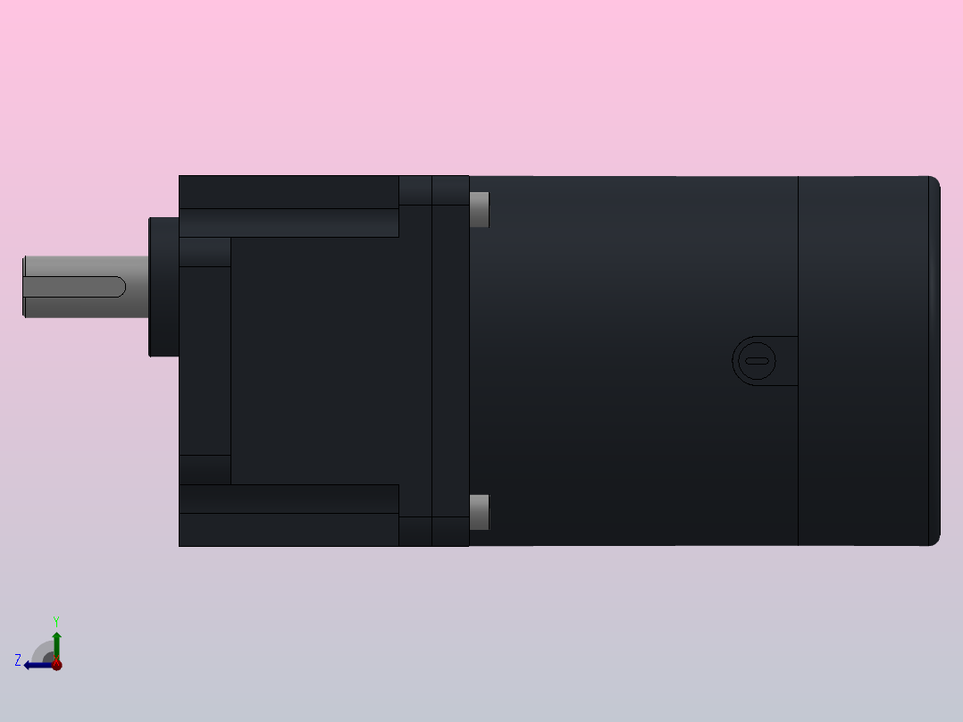 90DC(40W╱70W)微型直流组合型减速电机[90DC40GV12R16-90GF6HE]右视图