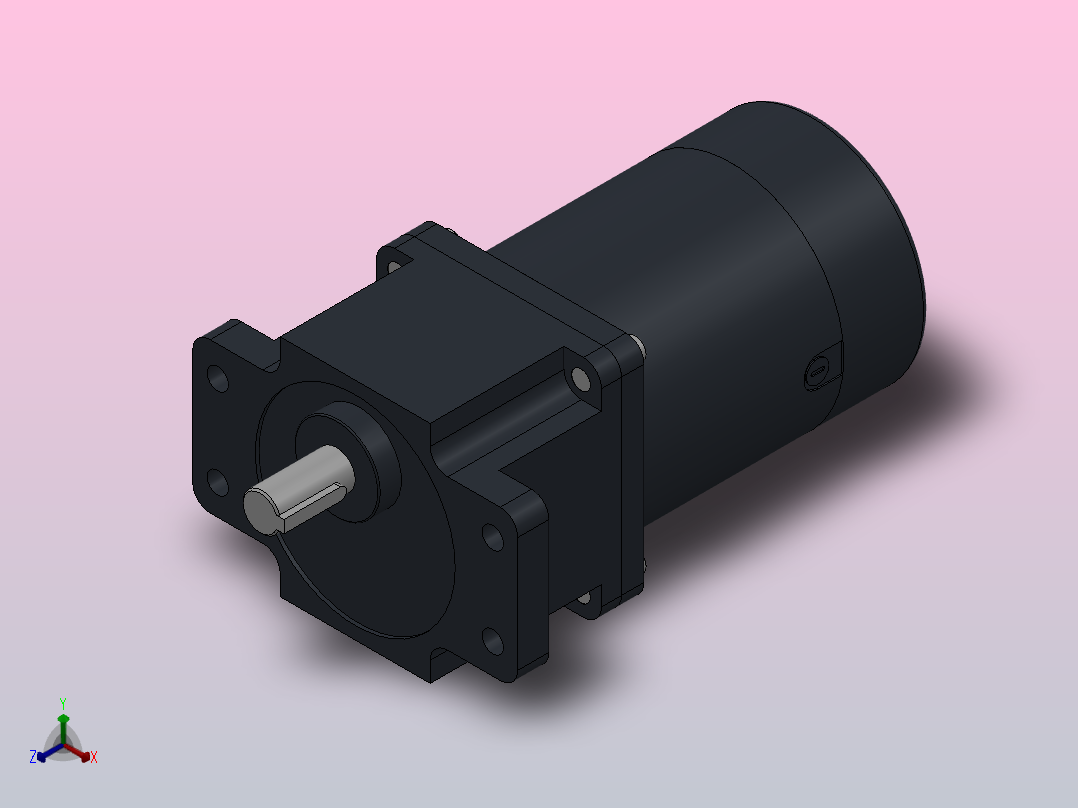 90DC(40W╱70W)微型直流组合型减速电机[90DC40GV12R16-90GF6HE]正等轴测图