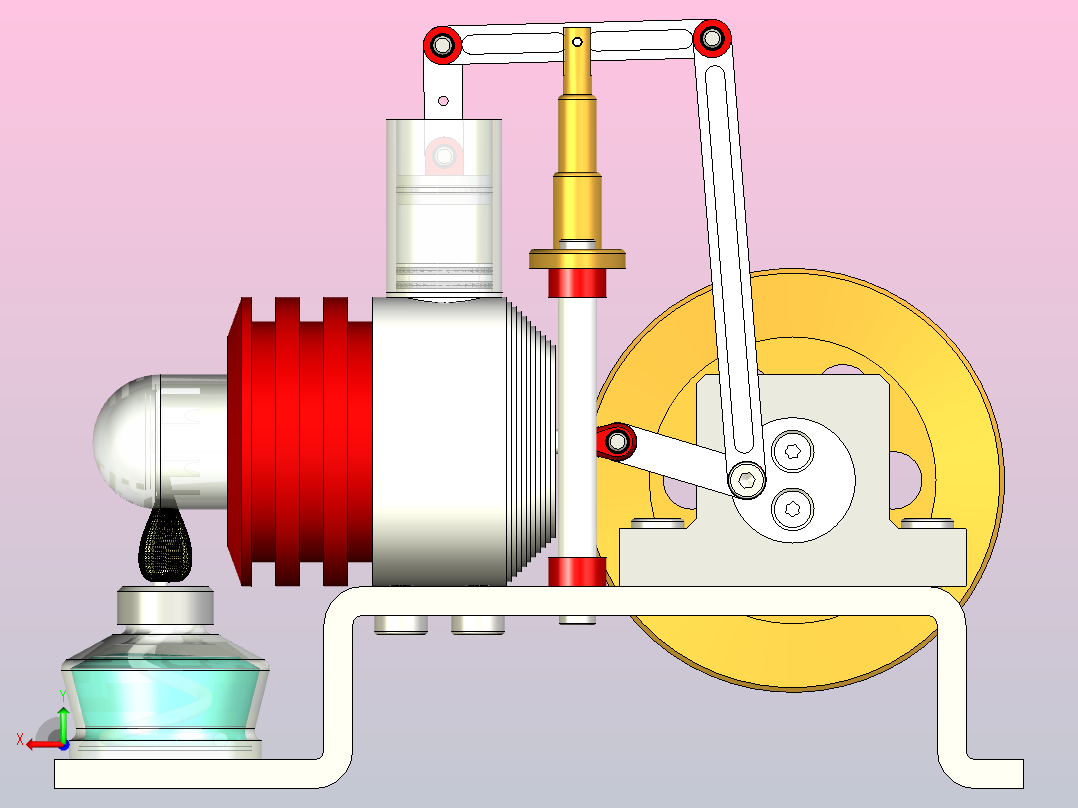 斯特林外燃发动机后视图