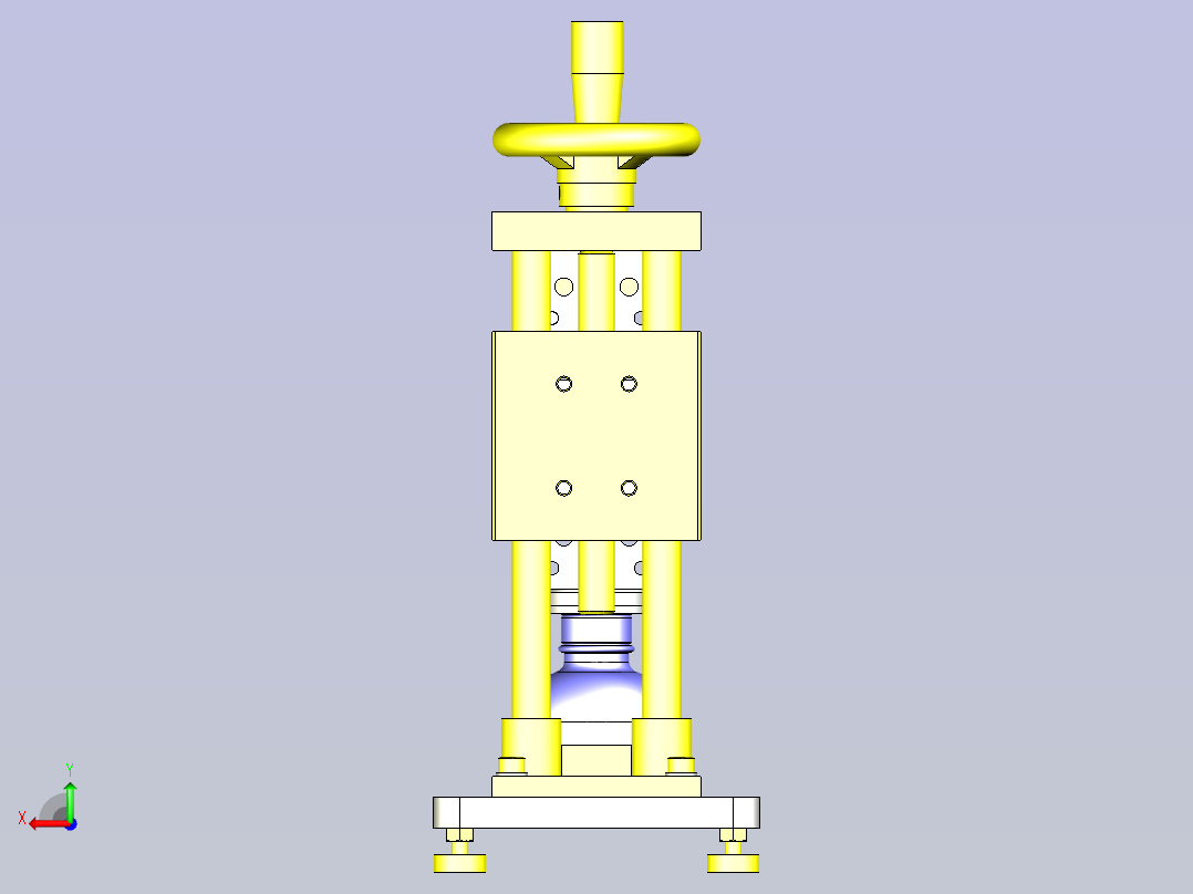 瓶盖插入夹具3D图纸后视图