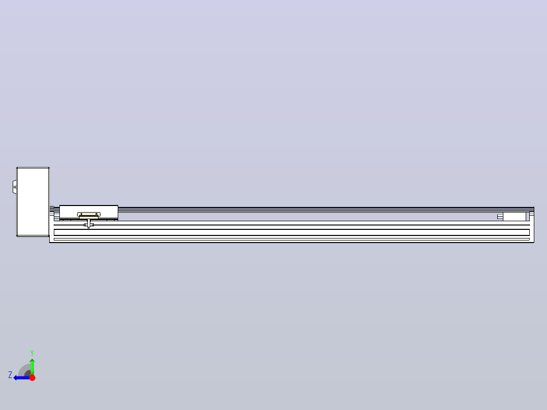 皮带直线轴半封闭可选导轨TPA-HNB-175D-140-L1000-RU-Y-P75-N3右视图