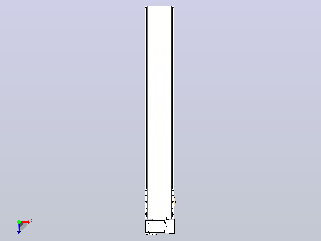 皮带直线轴半封闭可选导轨TPA-HNB-175D-140-L1000-RU-Y-P75-N3俯视图