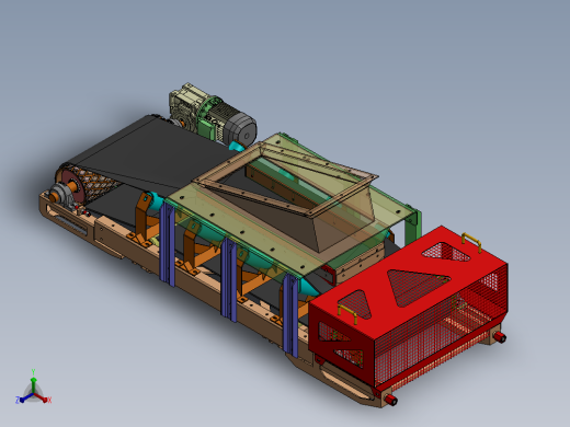 化肥颗粒传送带3D图纸 Solidworks设计