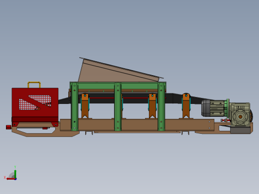化肥颗粒传送带3D图纸 Solidworks设计后视缩略图