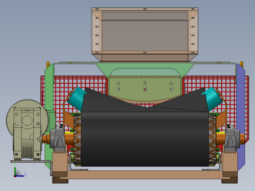 化肥颗粒传送带3D图纸 Solidworks设计左视缩略图