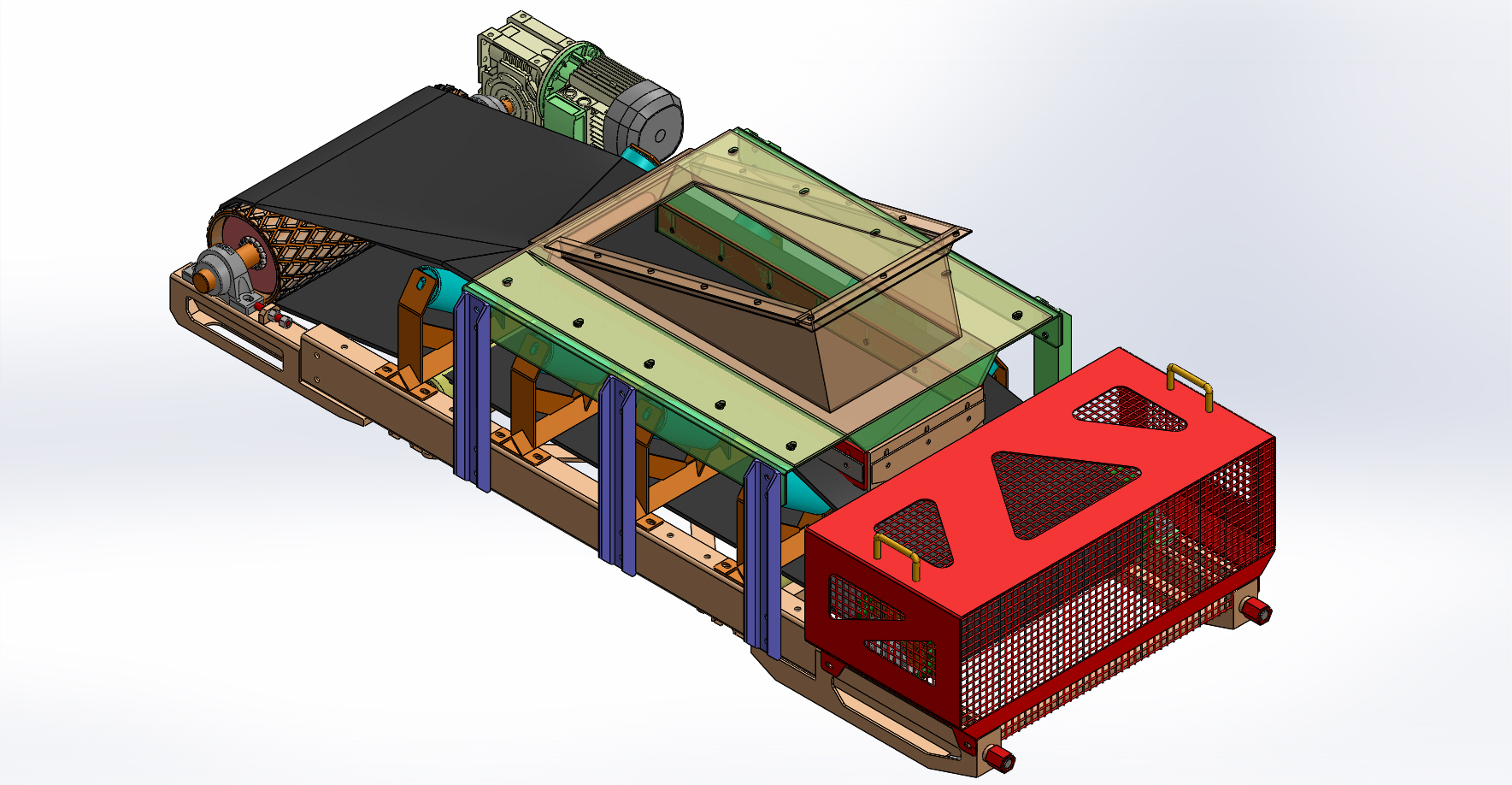 化肥颗粒传送带3D图纸 Solidworks设计