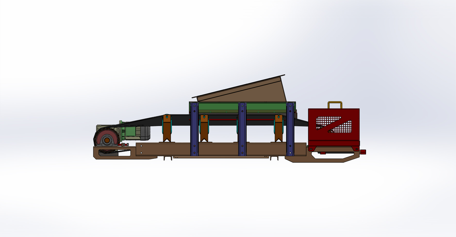 化肥颗粒传送带3D图纸 Solidworks设计