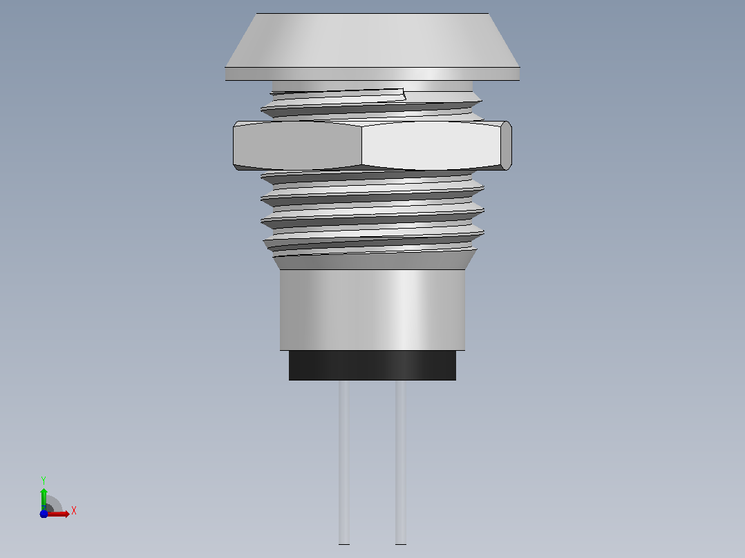 LED 5 mm面板安装支架前视图
