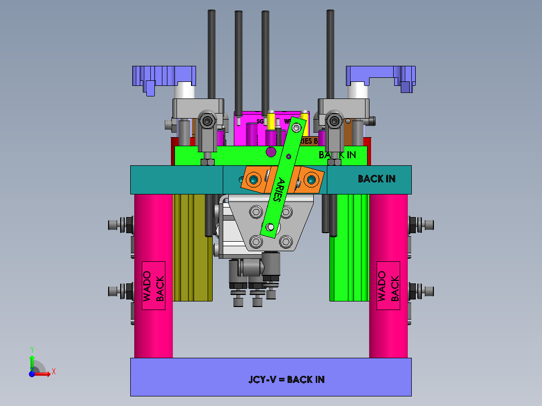国外机械加工夹具前视图