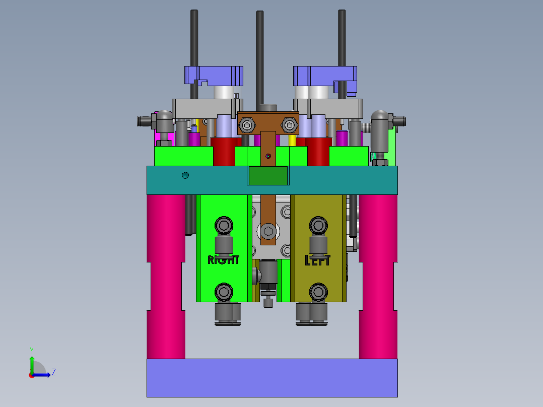 国外机械加工夹具左视图