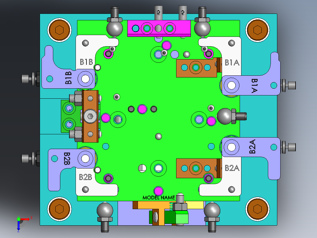 国外机械加工夹具俯视图