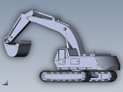 仿形设计之挖掘机(sw14+说明书+cad)右视缩略图