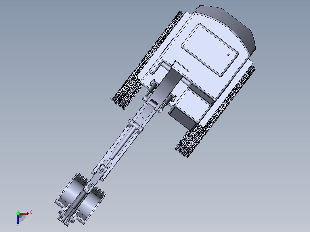 仿形设计之挖掘机(sw14+说明书+cad)俯视图