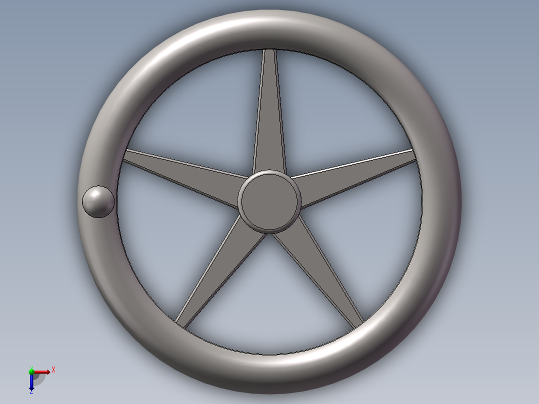 手摇轮3D模型俯视图