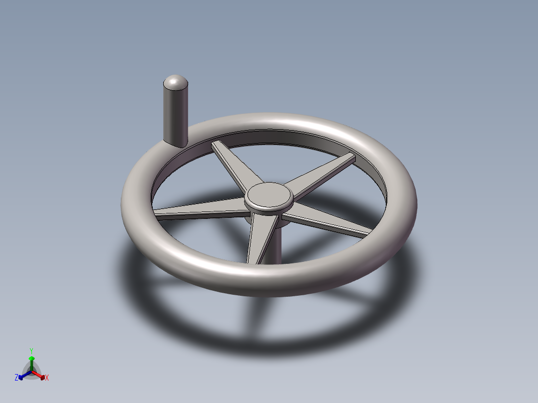 手摇轮3D模型正等轴测图