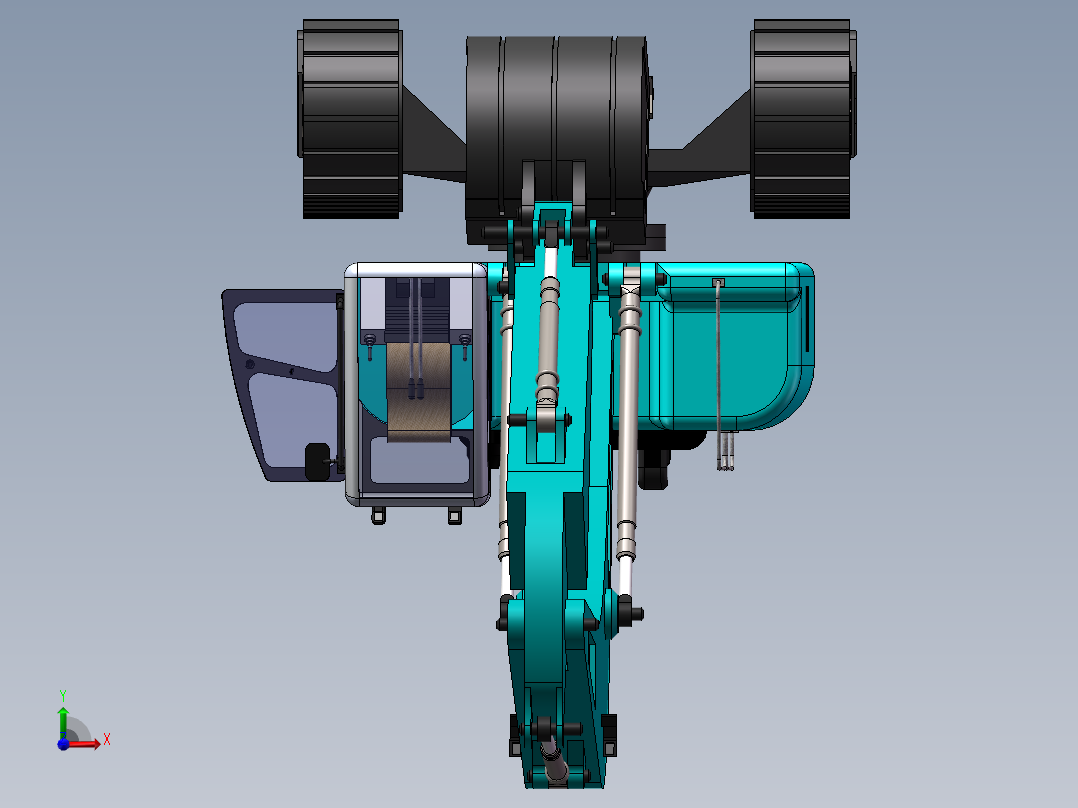 挖掘机3D模型前视图