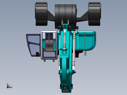 挖掘机3D模型前视缩略图
