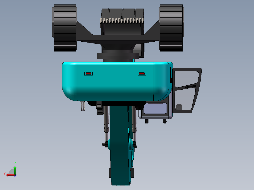 挖掘机3D模型后视图