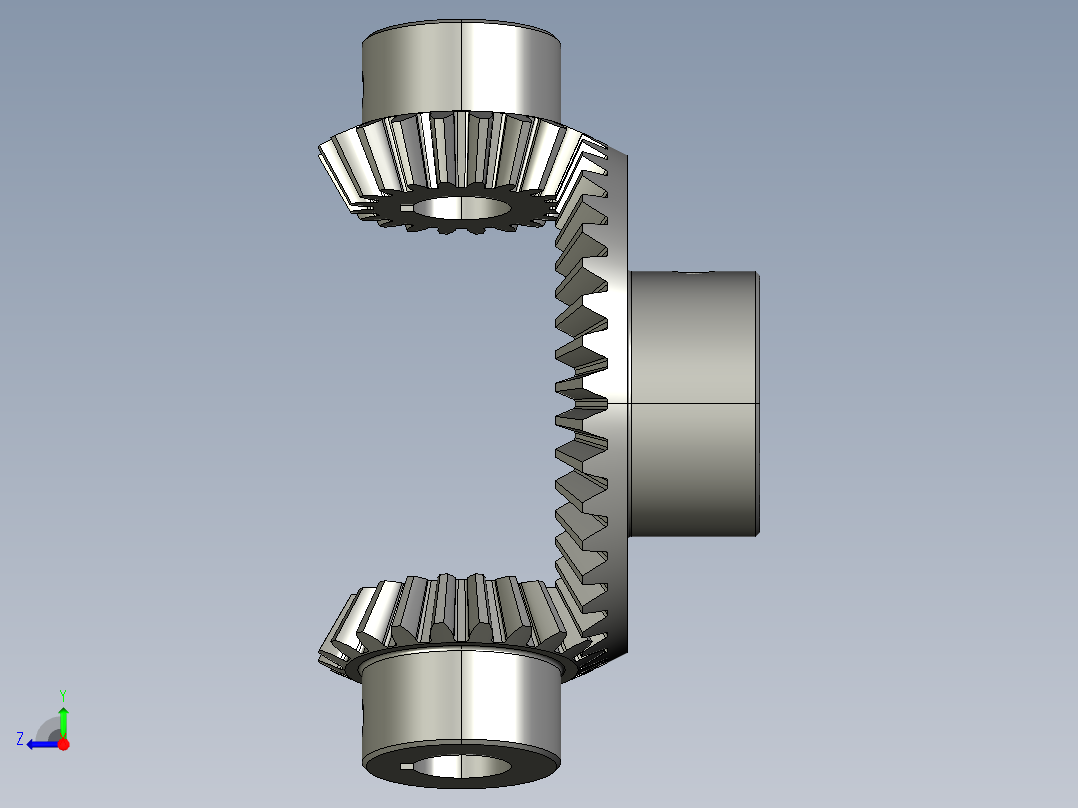 直齿伞齿轮右视图