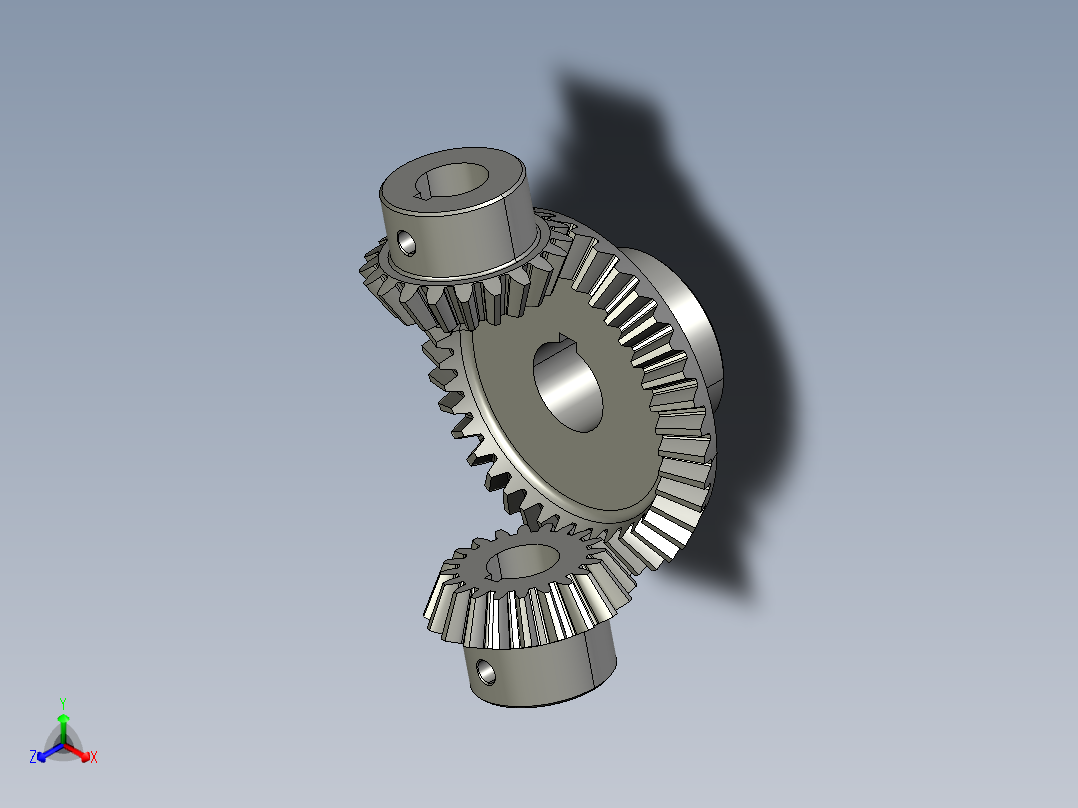直齿伞齿轮正等轴测图