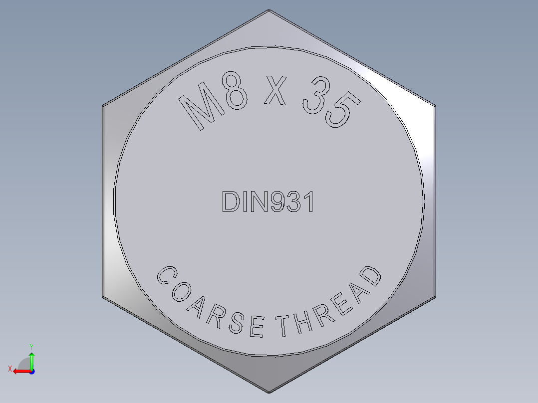 六角头螺栓设计图纸后视图