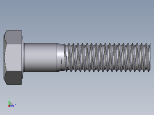 六角头螺栓设计图纸左视缩略图