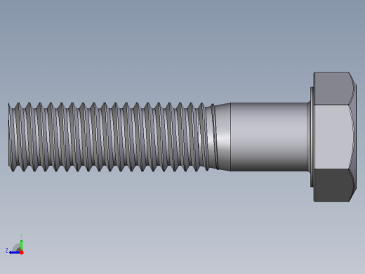六角头螺栓设计图纸右视缩略图