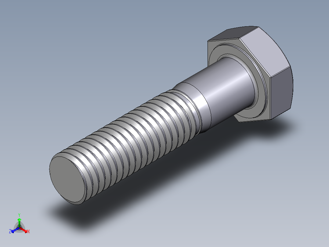 六角头螺栓设计图纸正等轴测图