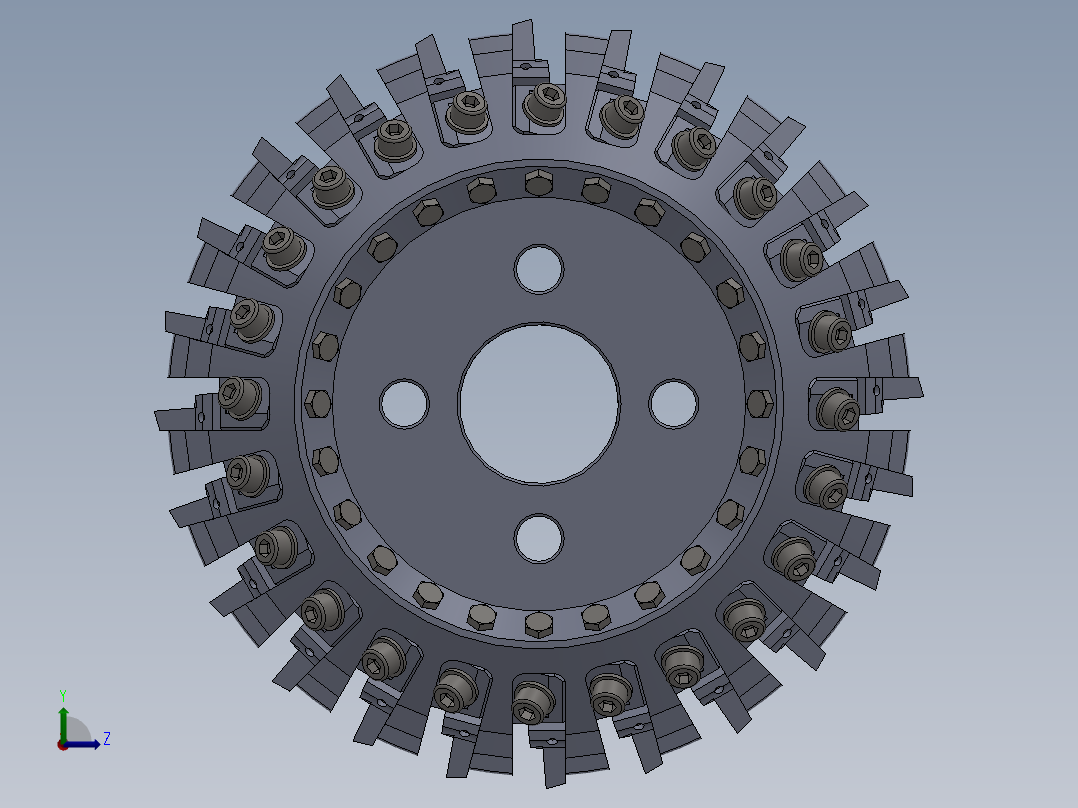 可转位盘铣刀052B左视图