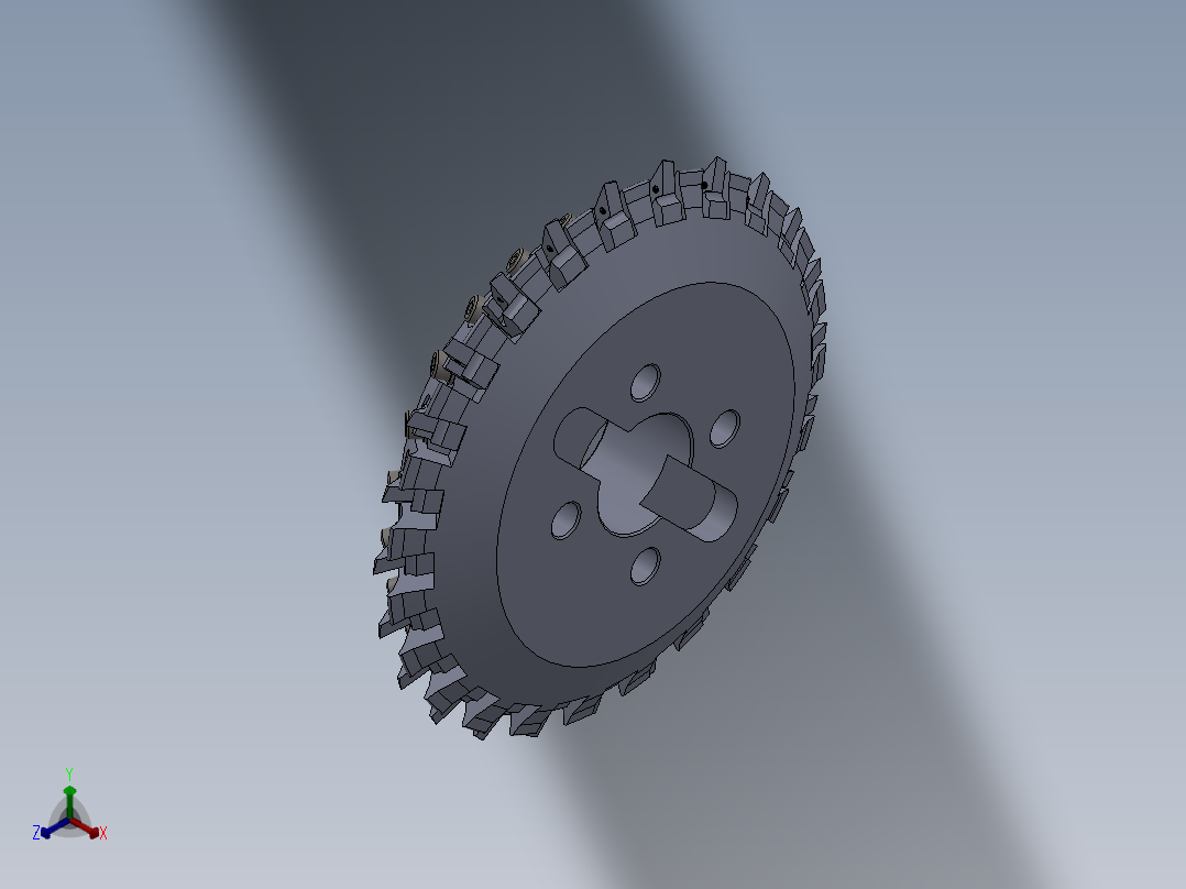 可转位盘铣刀052B正等轴测图