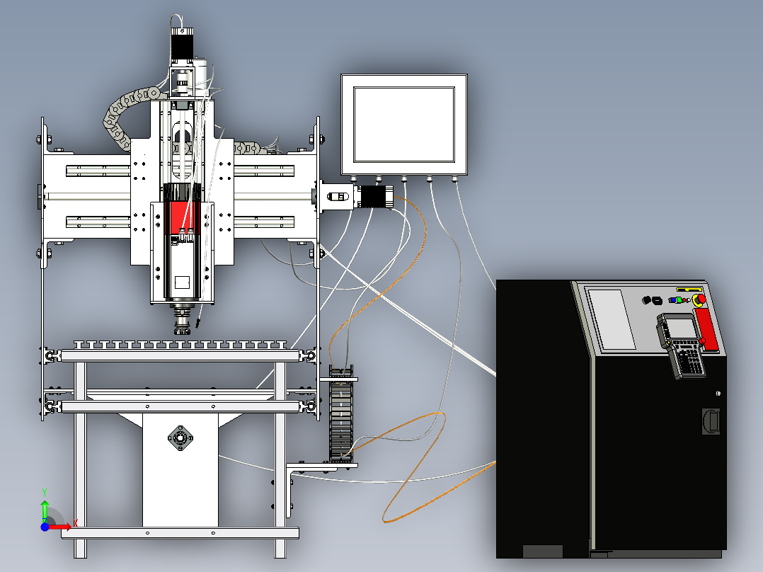 C10_数控铣床三维模型前视图
