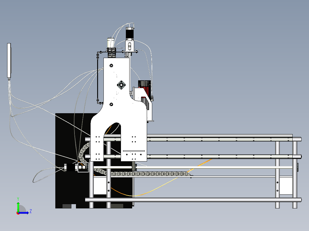 C10_数控铣床三维模型左视图