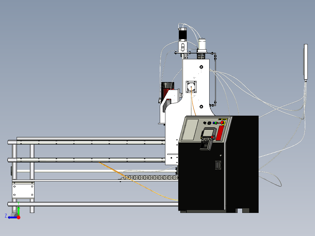 C10_数控铣床三维模型右视图