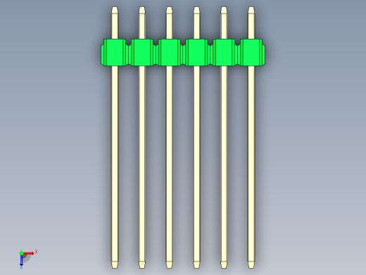 彩色公头100mil（2.54mm）系列-DS1021_green_1x06p_100mil_Type19_rev1.0俯视缩略图