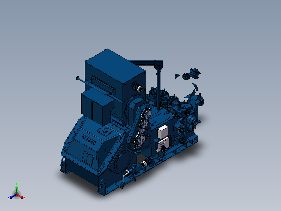 高压污水泵正等轴测图