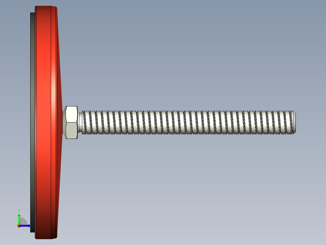 鋼製水平調整腳座408-3D多系列多零件图纸模型左视图